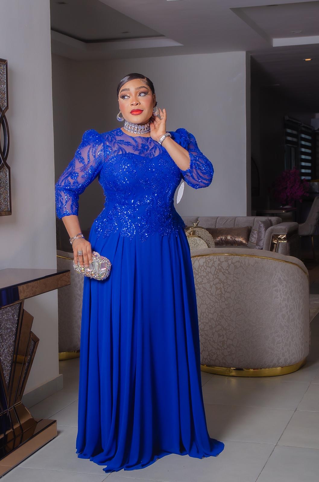 Royal Blossom Sequin Maxi Gown – Elegant Evening & Formal Dress