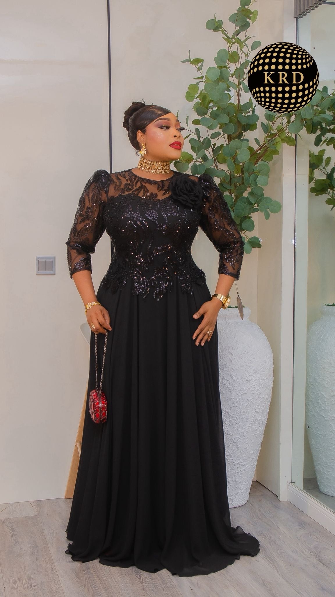 Royal Blossom Sequin Maxi Gown – Elegant Evening & Formal Dress