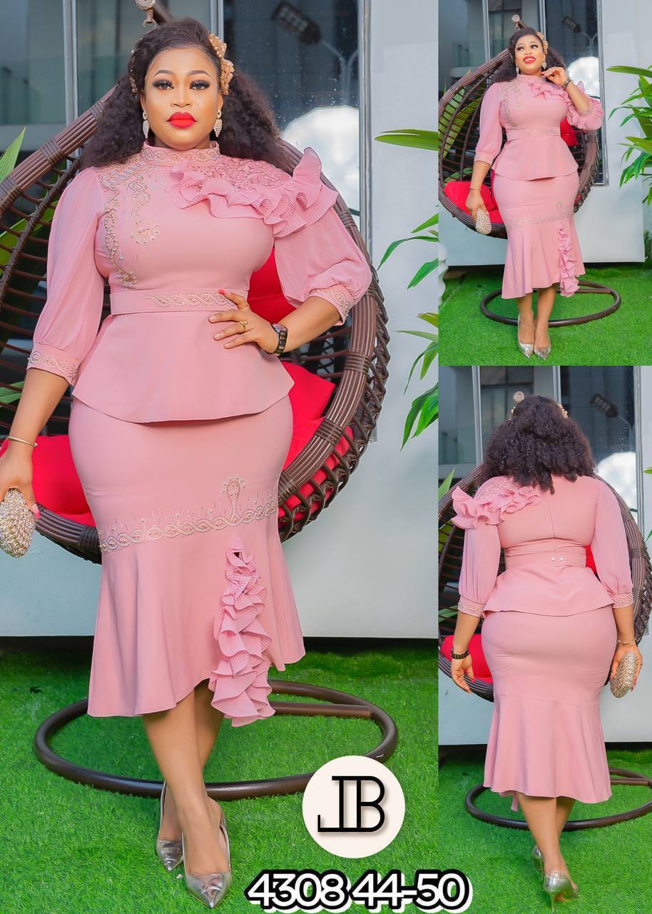 Royal Grace Embellished Peplum Midi Dress – Blush Pink & Classic Black