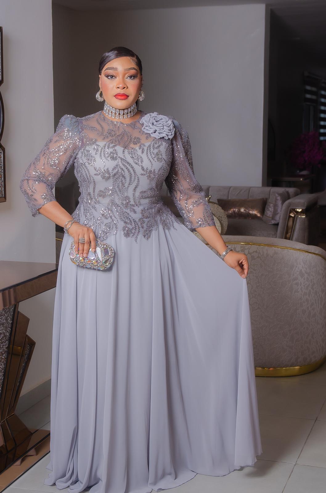 Royal Blossom Sequin Maxi Gown – Elegant Evening & Formal Dress