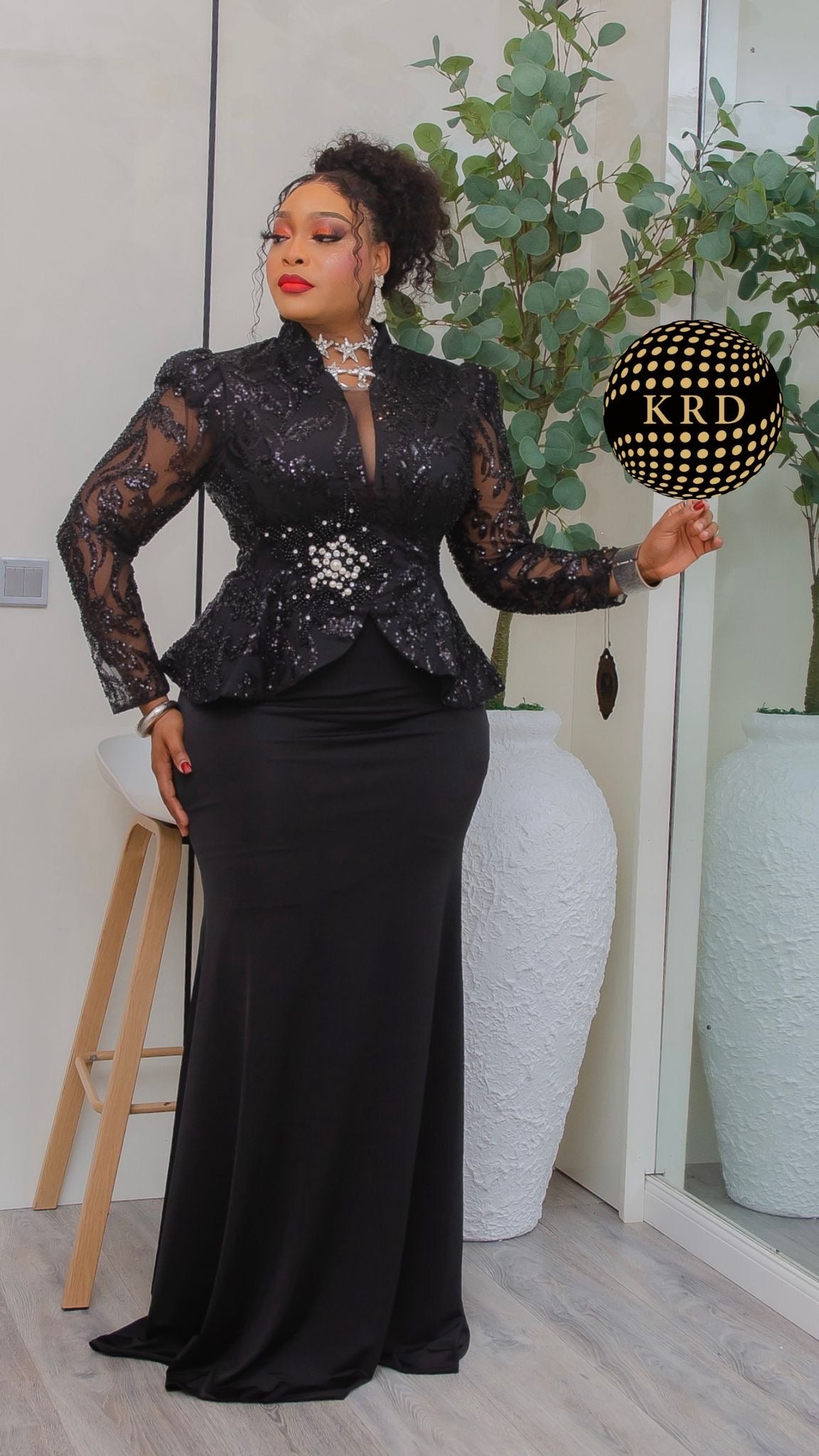Royal Grace Embellished Peplum Maxi Dress Set – Luxury Formal Evening Gown