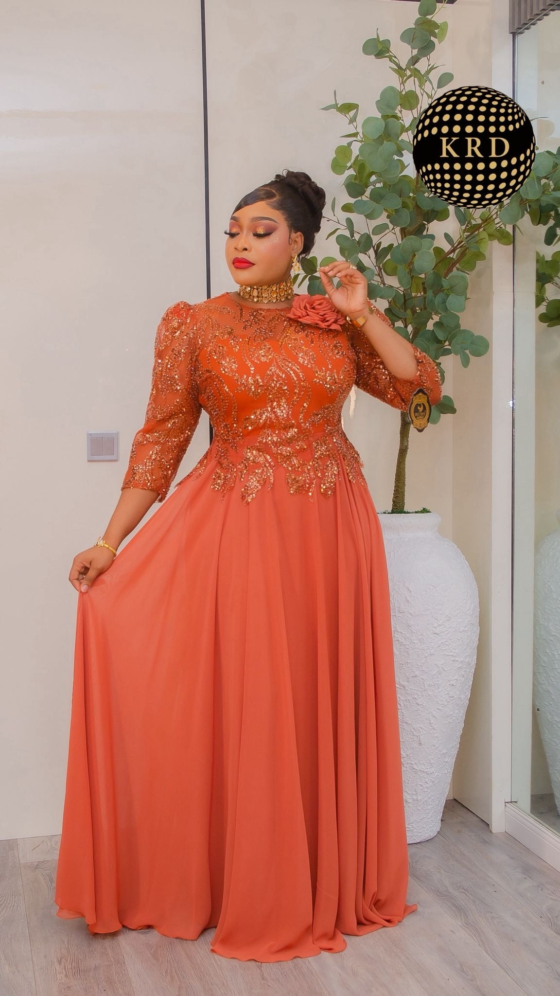 Royal Blossom Sequin Maxi Gown – Elegant Evening & Formal Dress